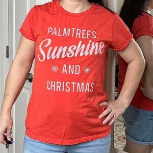 Palm Trees Sunshine and Christmas tee shirt Medium